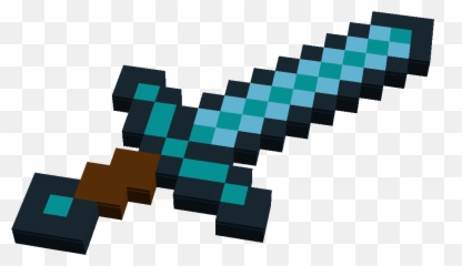 Minecraft Diamond Sword Drawing Free Download Clipartmag - 3d Png