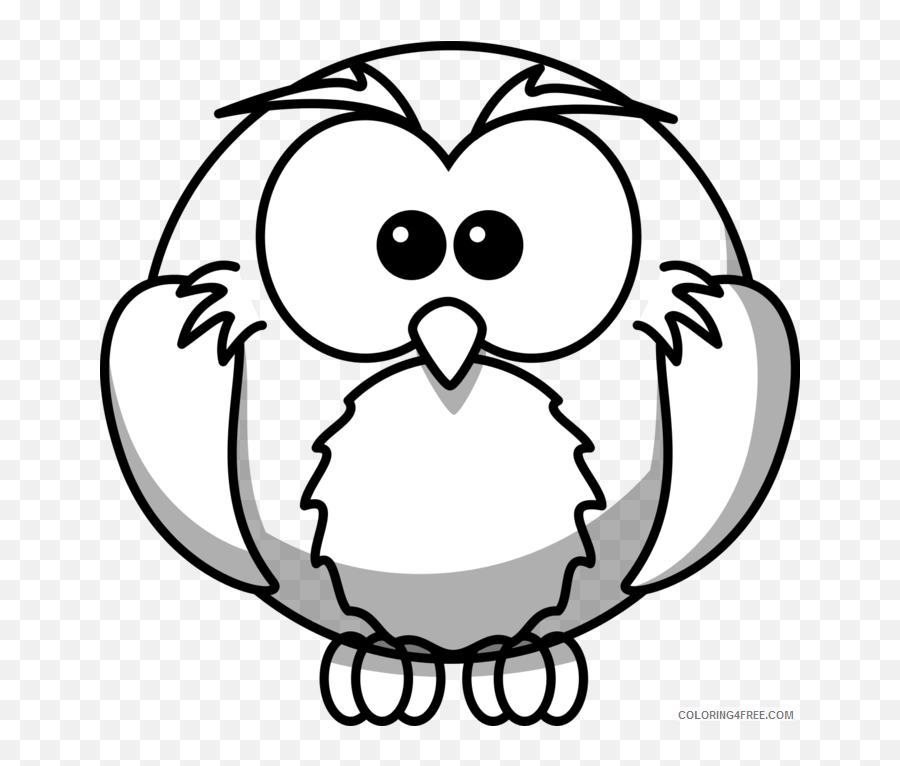 Cute Owl Coloring Pages - Black And White Cartoon Owl Png,Cute Owl Png