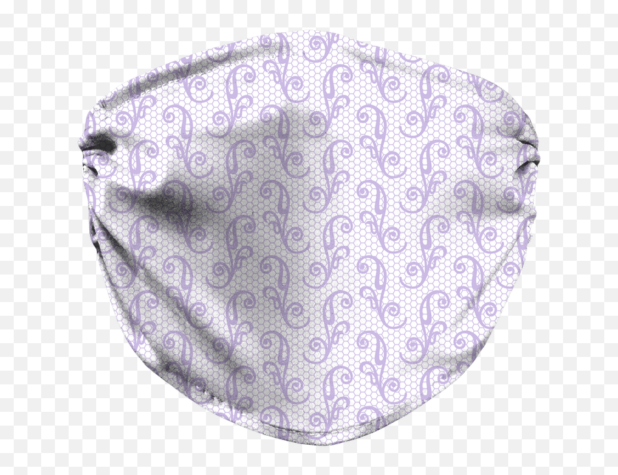 Lavender Lace Pattern 1 Face Mask - Joker Mouth Png,Lace Pattern Transparent