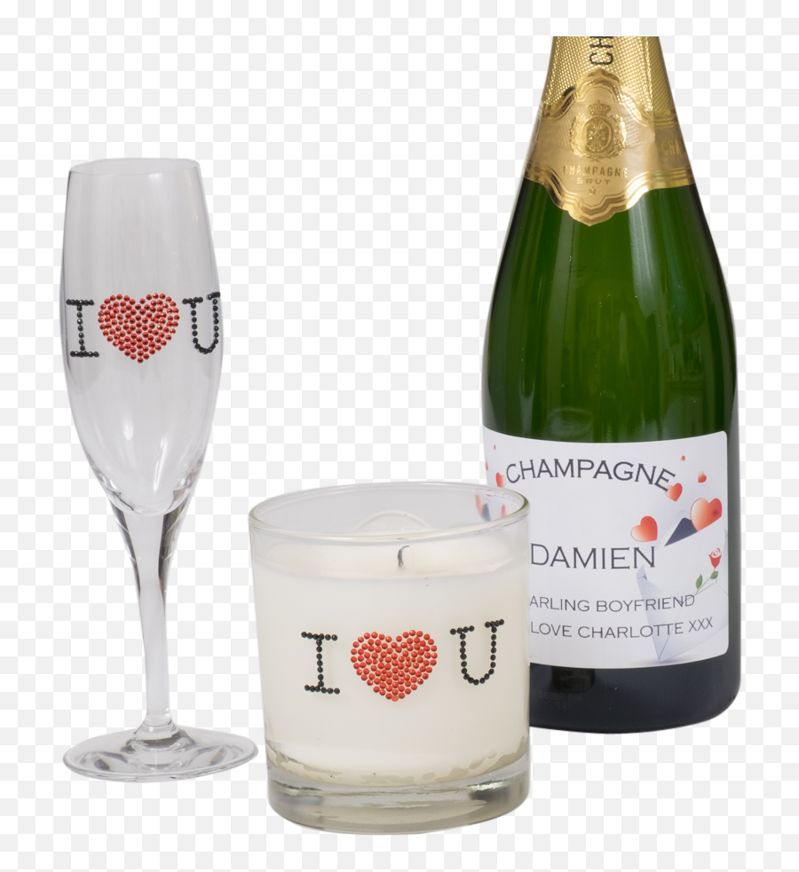Personalised Valentines Champagne Valentine Gifts - Wine Glass Png,Champagne Emoji Png