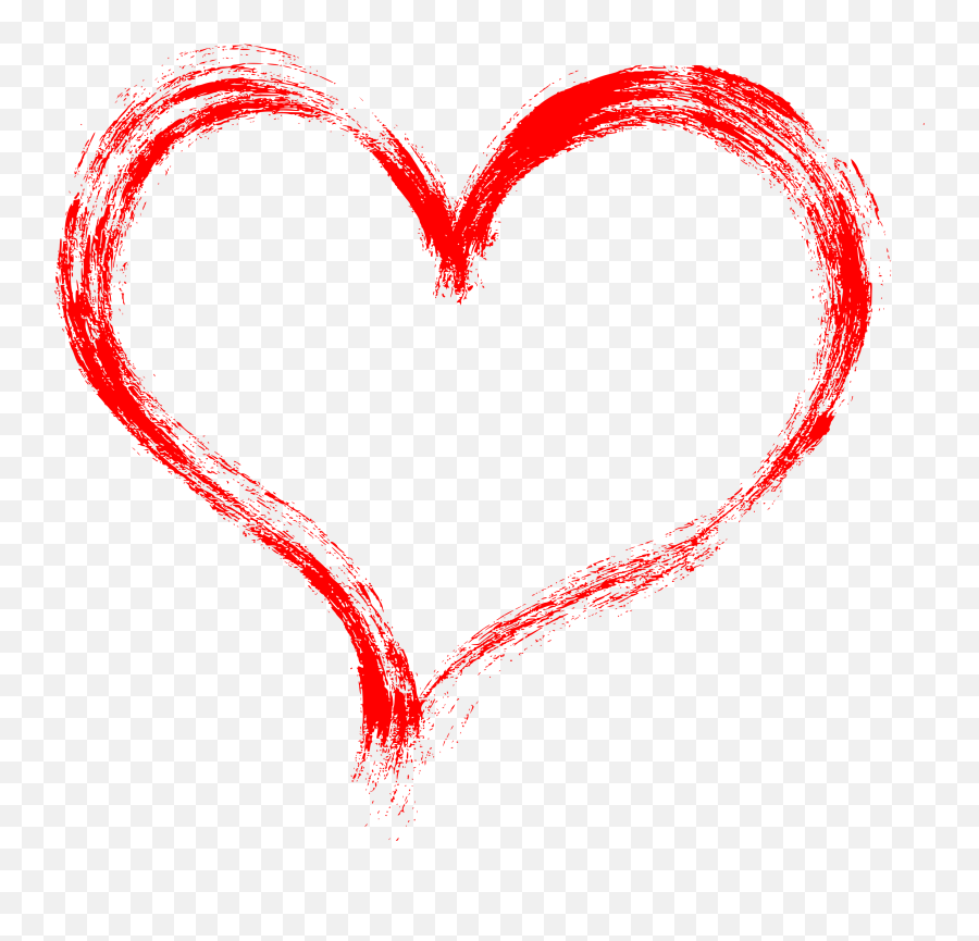 10 Red Grunge Brush Stroke Heart - Heart Brush Stroke Png,Red Heart Png