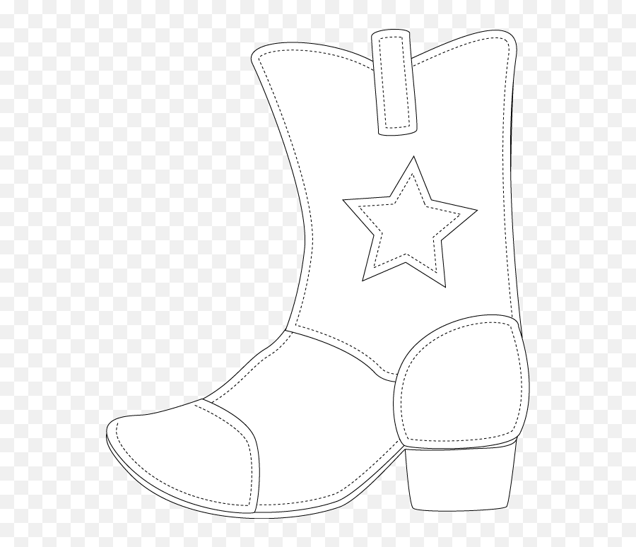 Pix For U003e Simple Cowboy Boot Outline - Clipartsco Cowboy Boot Template Png,Cowboy Boot Icon