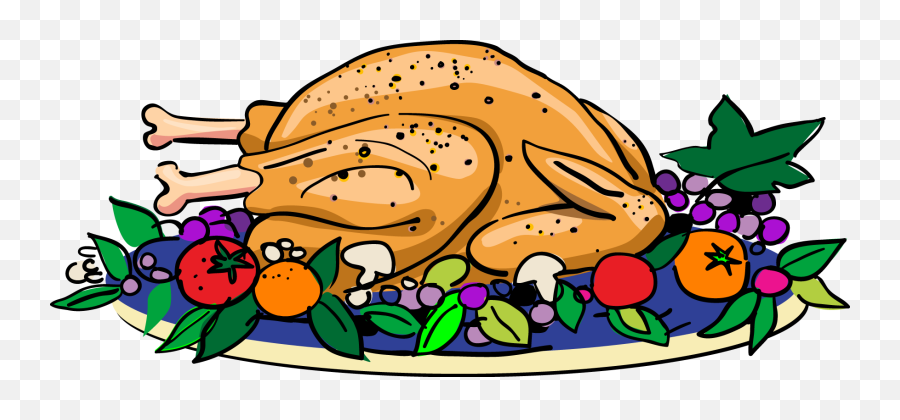 Free Turkey Clipart And Animations - Thanksgiving Turkey Food Clipart Png,Turkey Clipart Transparent Background