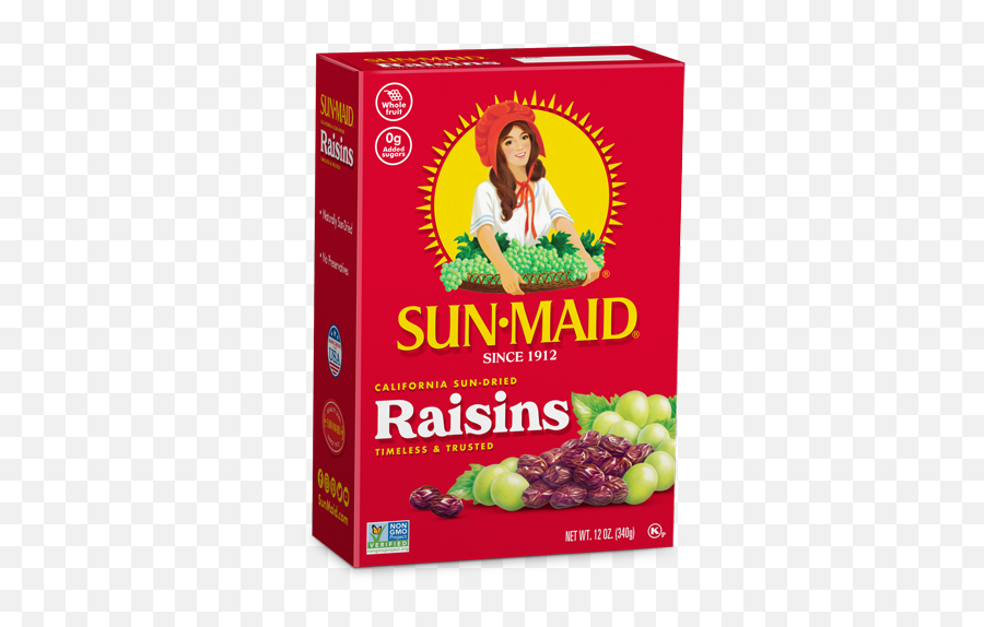 Sun - Maid California Sundried Raisins Sun Maid Raisin Girl Png,Raisin Png