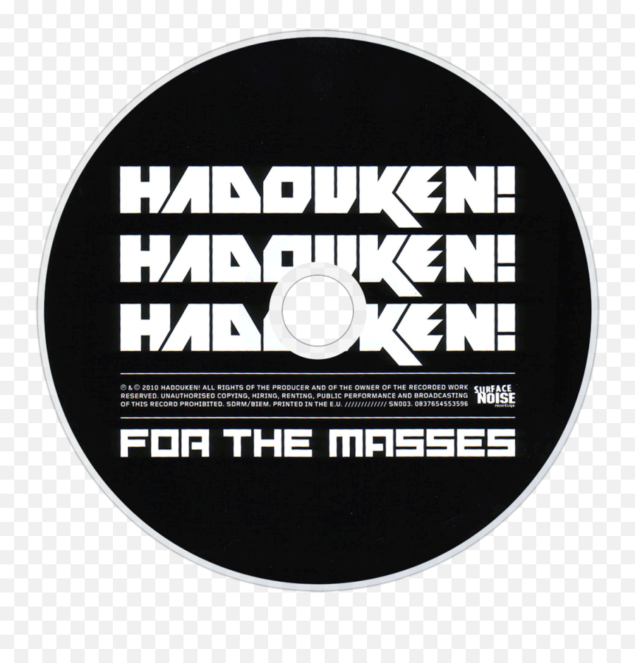 Download Hd Hadouken For The Masses Cd Disc Image - Ting Kwadrans Png,Hadouken Png