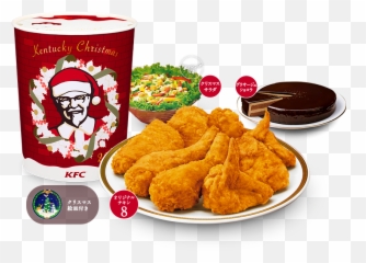 Japanese Celebrate Christmas With Kfc - Kfc Japan Christmas Png,Kfc Bucket Png