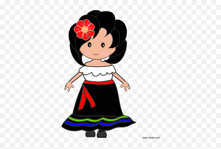 Download Hd Free Mexican Girl Clip Art - Mexican Girl Clip Art Png,Mexican Banner Png