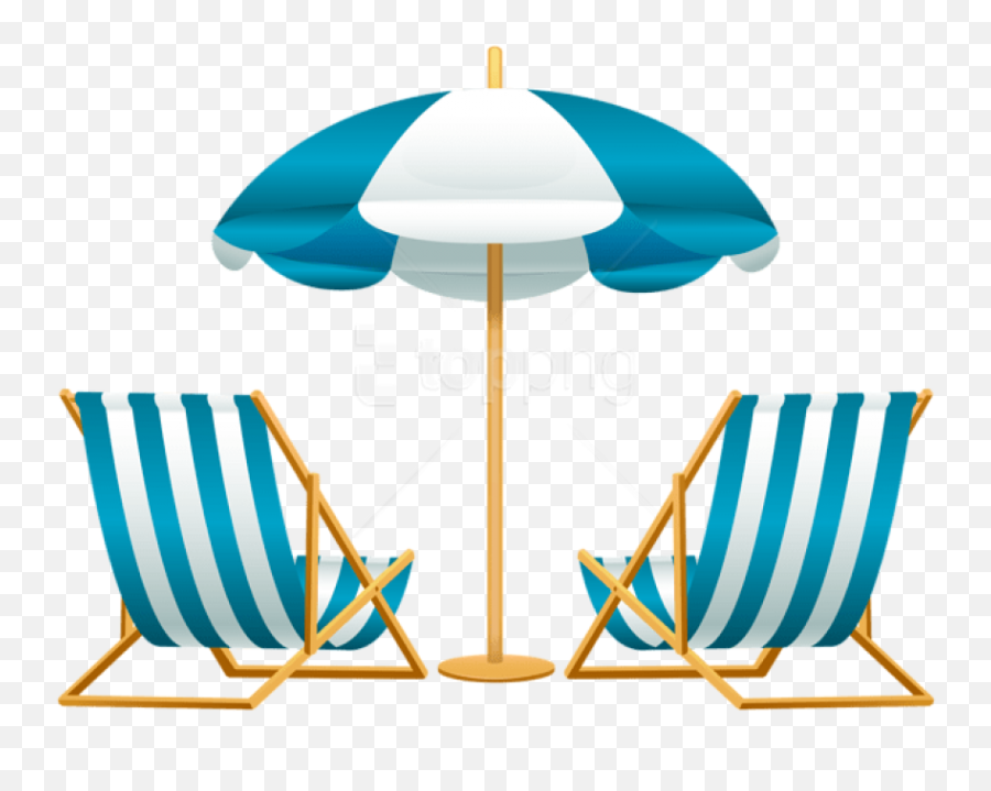 Beach Umbrella And Chair Clip Art - Beach Chairs And Umbrella Clipart Png,Beach Umbrella Png