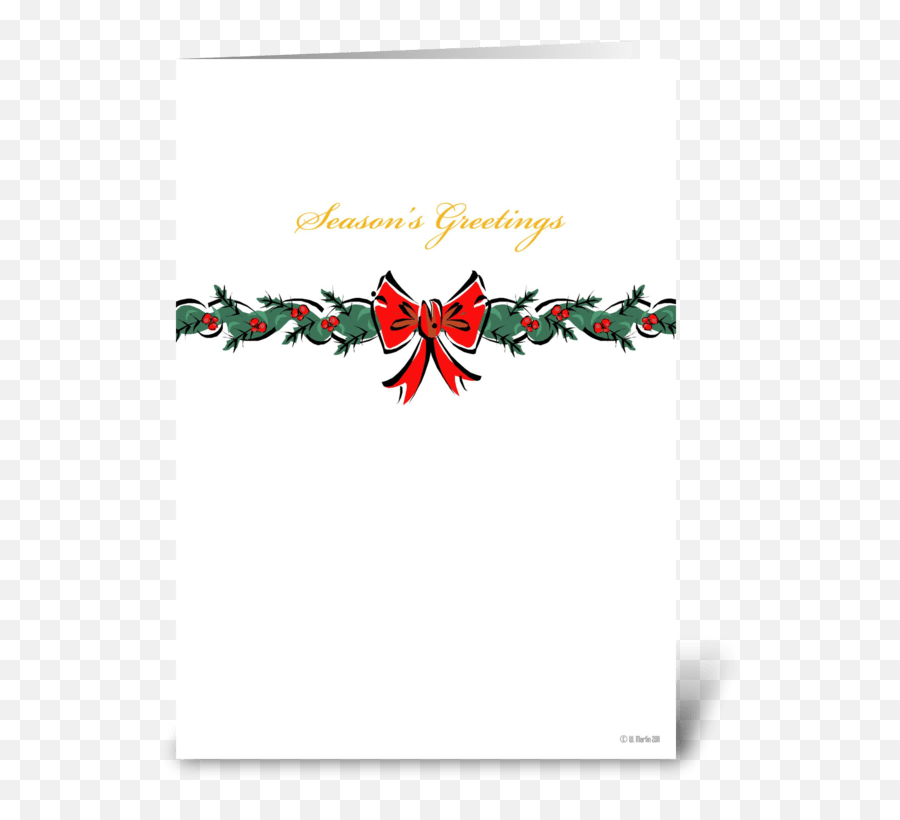 Christmas Bow Card - Decorative Png,Christmas Bow Transparent