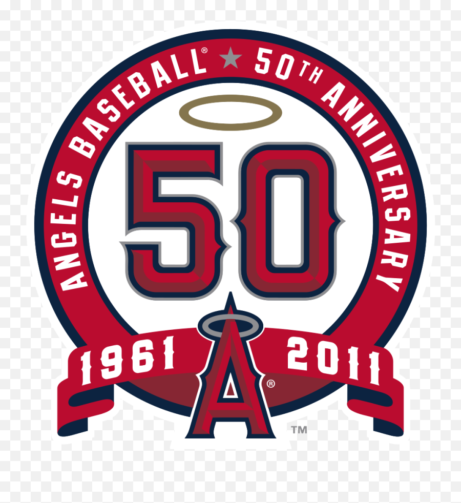 Anaheim Angels Logos Clip Black And - Sports Teams Anniversary Logos Png,Angels Logo Png
