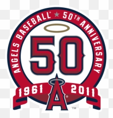 Anaheim Angels Logos Clip Black And - Sports Teams Anniversary Logos Png,Angels Logo Png