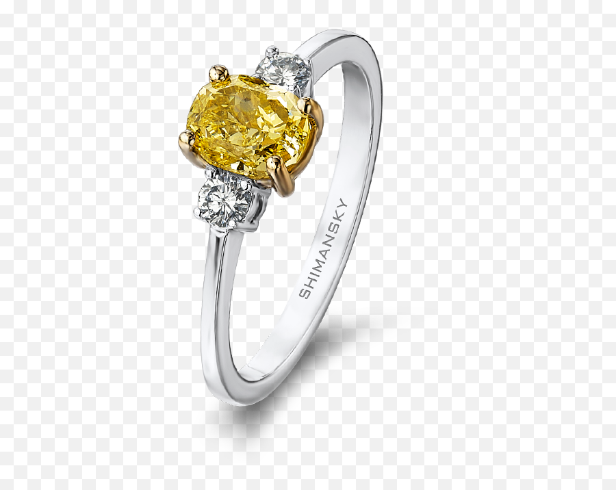 Yellow Diamond Png - 02 Claw Set Oval Cut Fancy Yellow Ring,Yellow Diamond Png