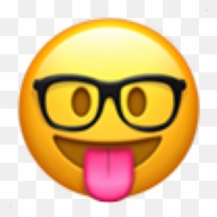 Nerd Glasses Hearts Emoji Sticker - Iphone Emoji Png,Nerd Glasses Icon ...