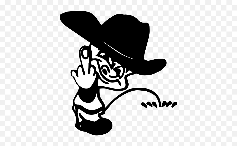 Cowboy Calvin Flipping And Peeing Decal - Character Peeing With Hat Png,Icon Pee Proof