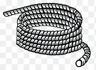 Free Clipart Of A Coil Rope - Black And White png