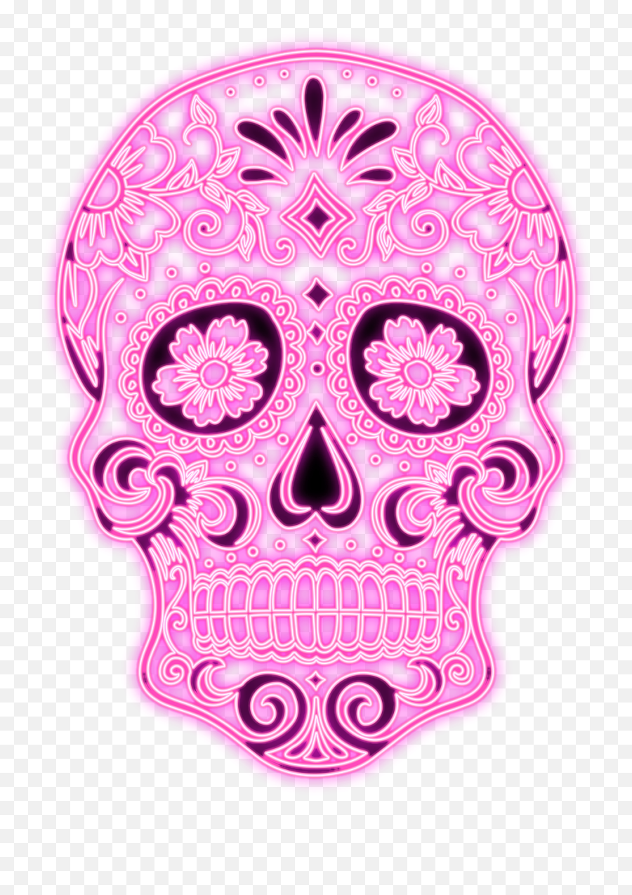 Sugar Skull Neon Pink - Candy Skull Tie Dye Png,Mexican Skull Png