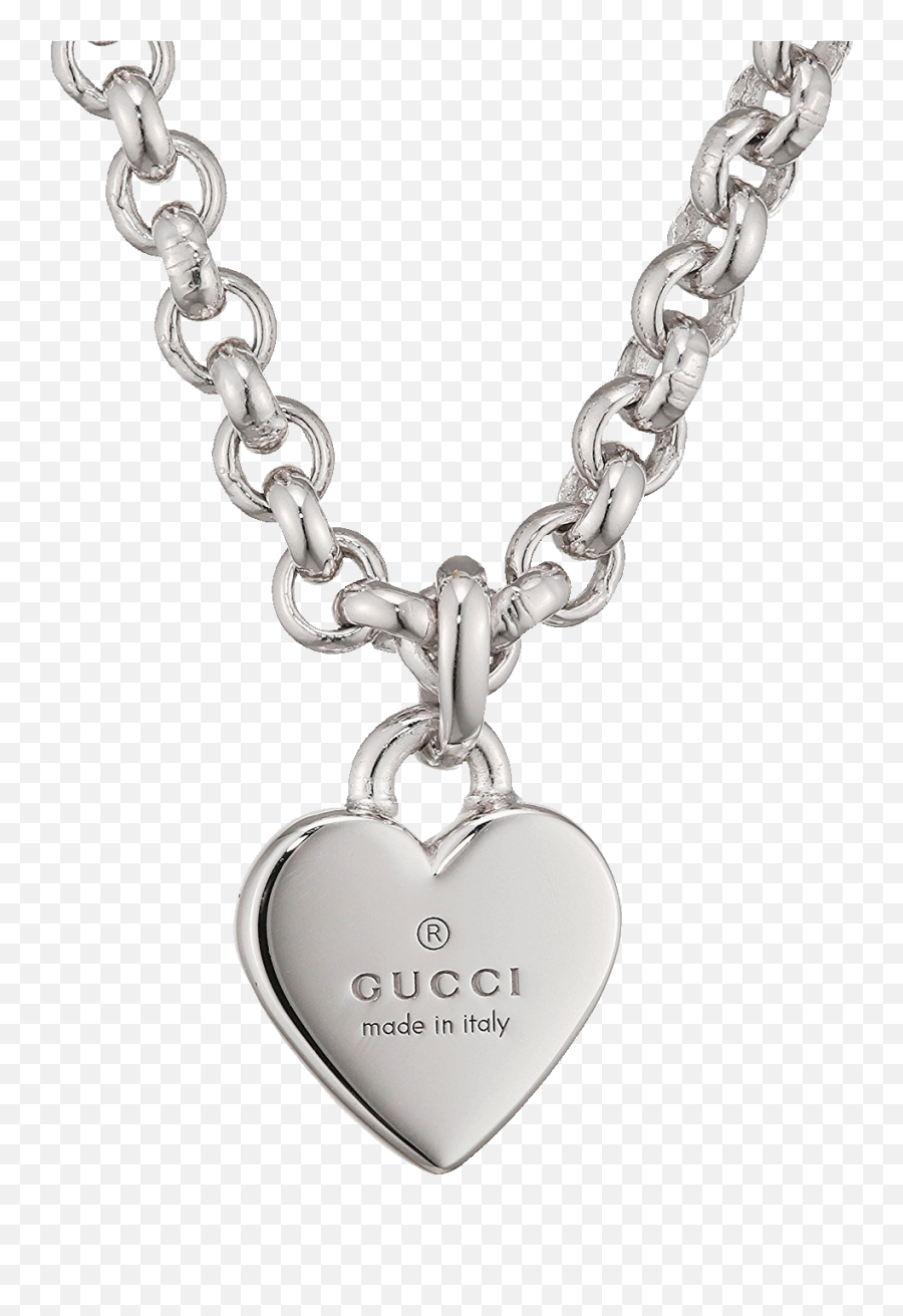 Gucci Trademark Necklace - Gucci Sterling Silver Trademark Heart Necklet Png,Necklace Transparent Background
