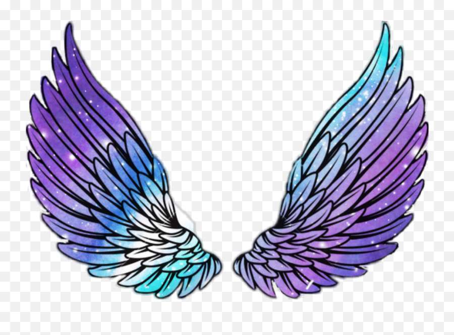Download Wings Angel Angelwings Space Galaxy Stars Star Wing - Tik Tok Png Stickers,Realistic Angel Wings Png