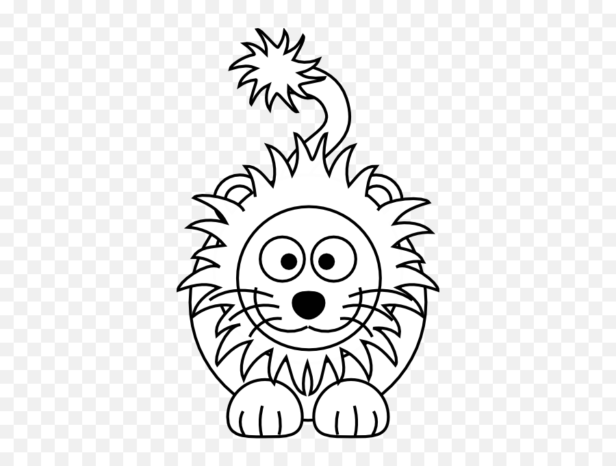 Cartoon Lion Clip Art - Vector Clip Art Online Lion Face Cartoon Black And White Png,Lion Clipart Png