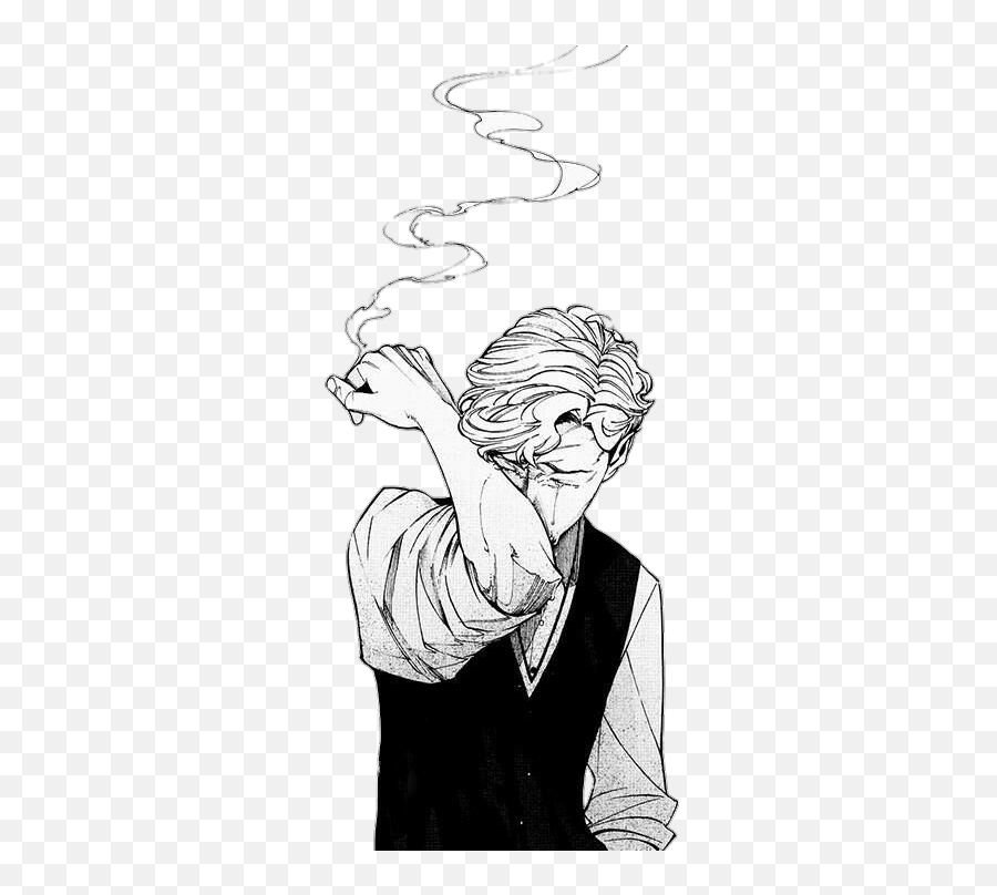 Download Hd Smoke Boy Man Manga Sad Draw Blackandwhite - Sad Can T Sleep After Breakup Png,Sad Man Png