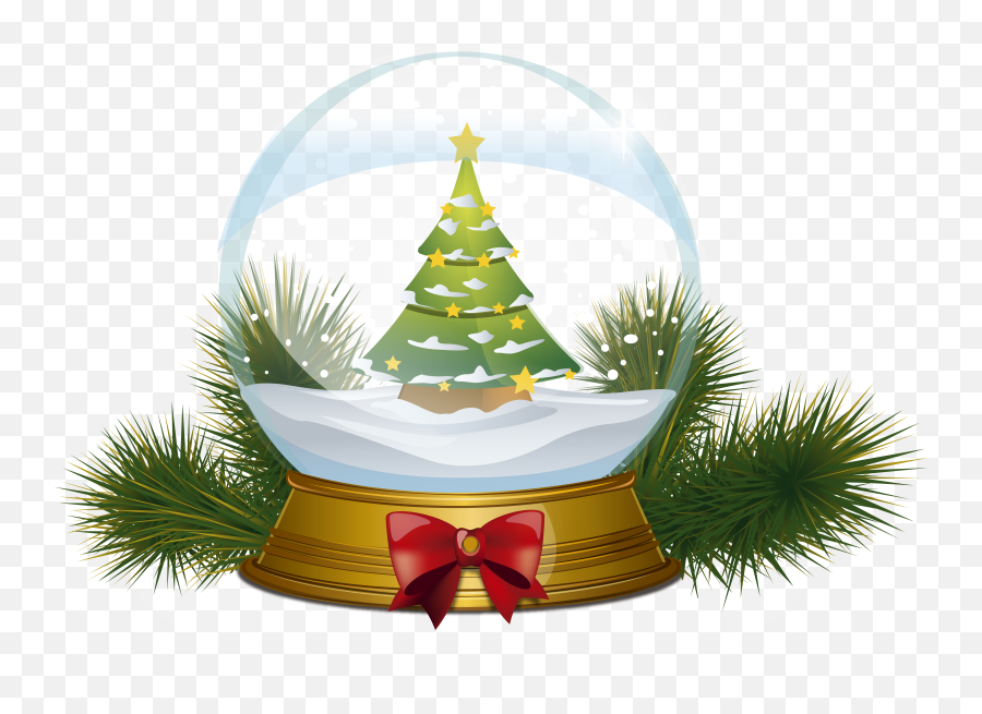 Christmas Tree Snowglobe Png Clipart Image - Christmas Snow Christmas Tree,Globe Clipart Png