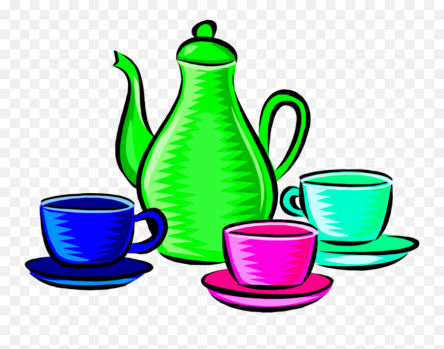 Free Icons Png Design Of Coffee Pot - Coffee Pot And Cups Clipart,Coffee Cups Png