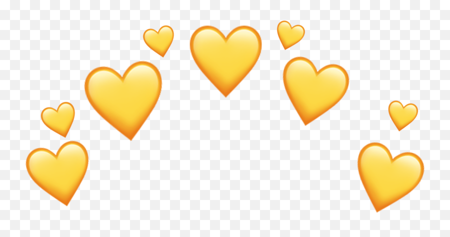 Heart Crown Emoji Apple Sticker - Yellow Heart Crown Png,Yellow Heart Png