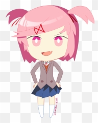 Chibi Natsuki Joins The Party With 4 Different Expressions - Girly Png,Natsuki Png