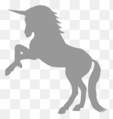Unicorn Gray Myth Mythological Creature Silhouette - White Clipart png