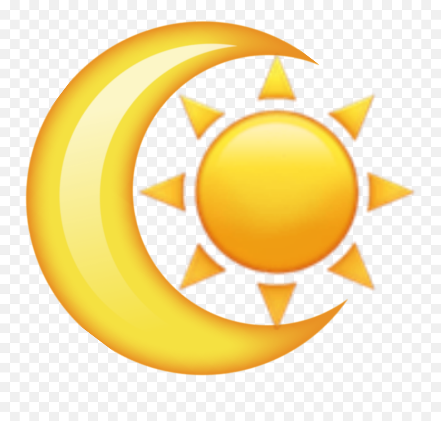 Sun Moon Emoji Sunu0026moon Tumblr Sticker By Florencia - Aesthetic Yellow Emoji Png,Sun And Moon Logo