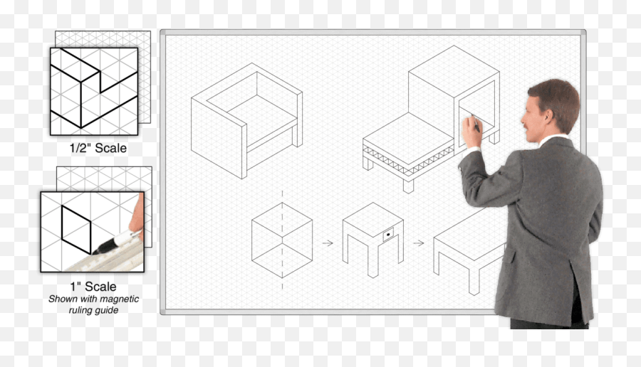 Magnetic Board With Isometric 3d Grid - Technical Drawing Png,Isometric Grid Png