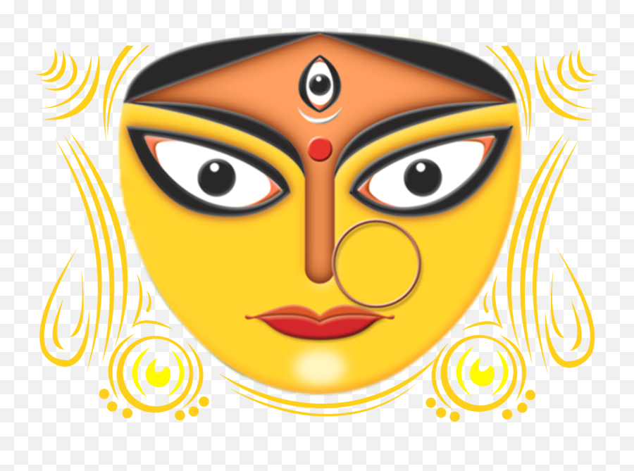 Durga Maa Face Png Transparent - Durga Puja Banner Design,Face Png Transparent