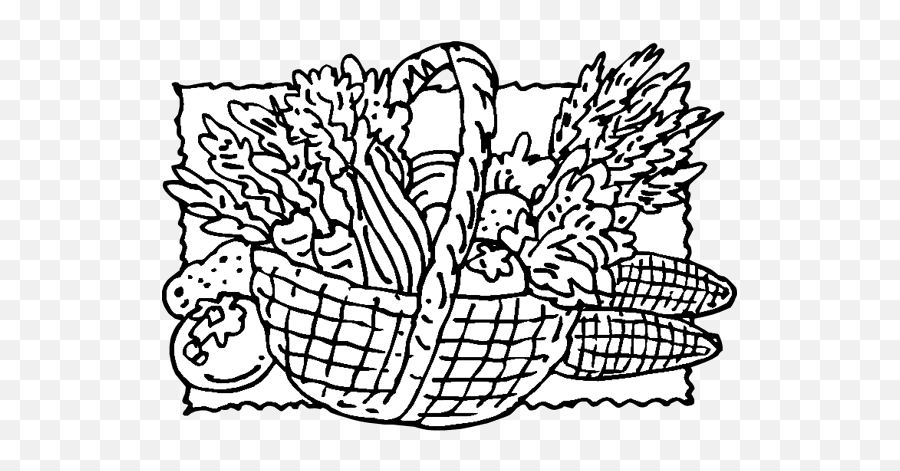 Thanksgiving Basket Coloring Page Purple Kitty - Thanksgiving Basket Coloring Page Png,Coloring Pages Png