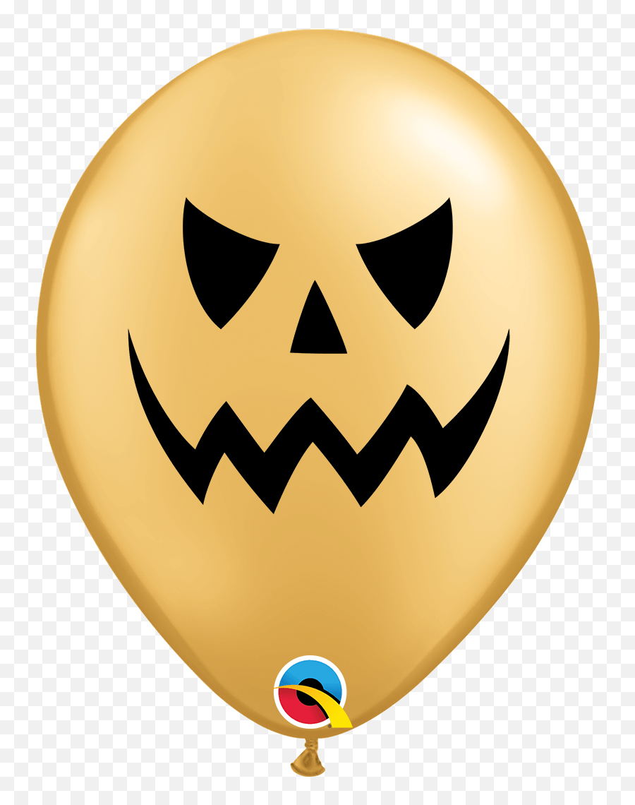 Gold Halloween Pumpkin Face Latex - Halloween Balloons Png,Pumpkin Face Png