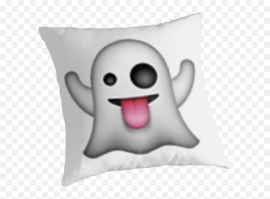 Ghost Emoji Pillows - Ghost Emoji Smiley Emoticon Cushion Ghost Emoji Png,Ghost Emoji Transparent