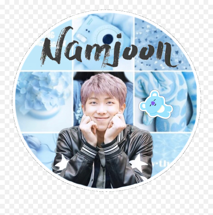 Rm Namjoon Bts Blue Collage Tumblr Edit - Bts Rm Sticker Png,Namjoon Png