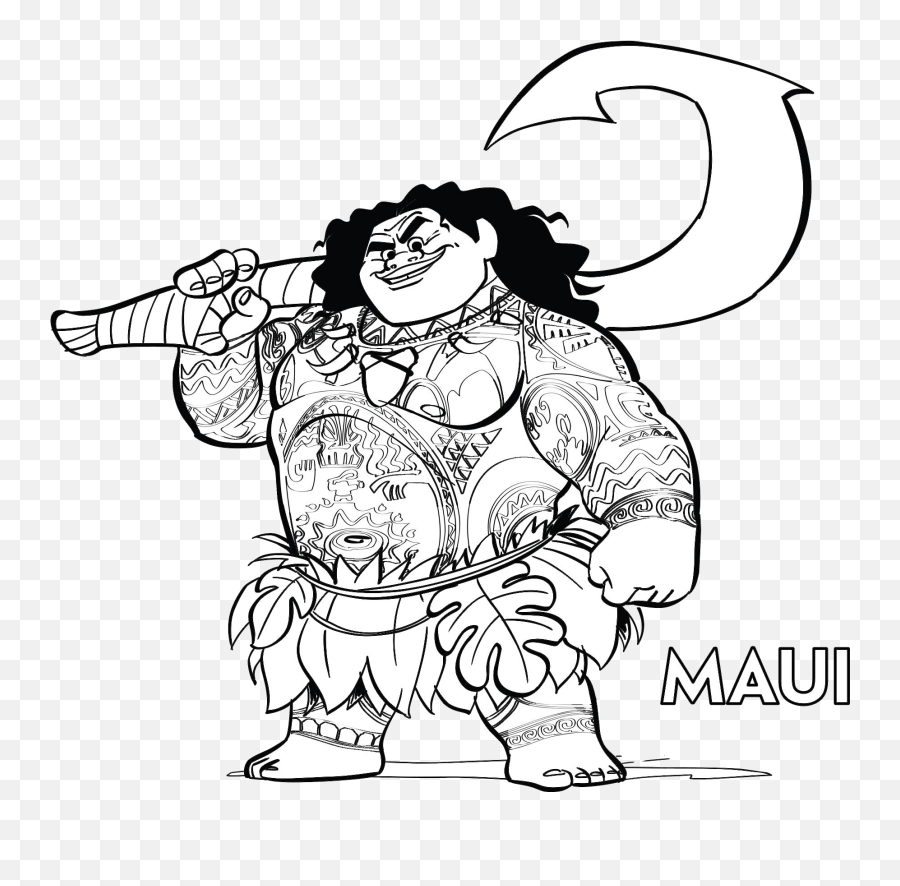 Moana Maui Hook Color Page Png