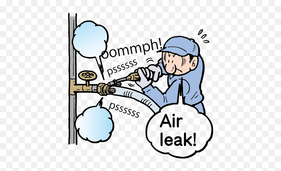 Measures For Energy Savings And Air Leak In Hoses Needed - Cartoon Png,Cartoon Arm Png