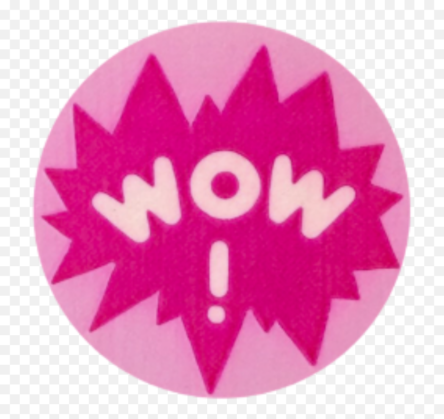 Wow Sticker Messy Pink Png Cute - Wow Sticker Pink Png,Wow Png