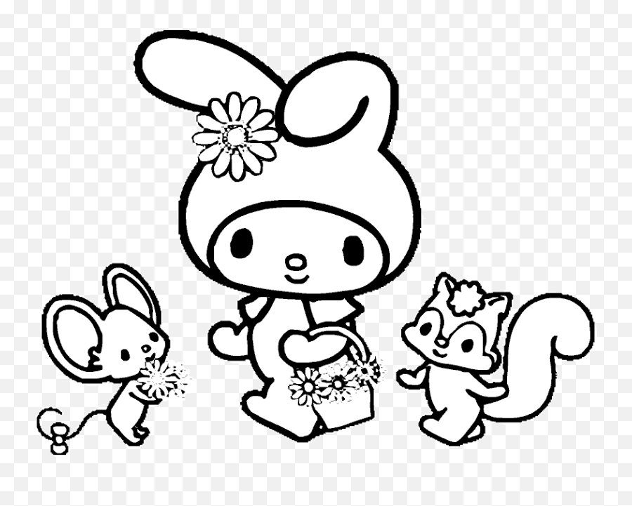 Coloring Pages Fun My Melody - Melody Coloring Pages Png,My Melody Transparent