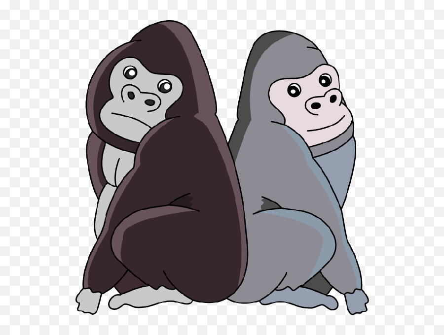 Black Gorillau0027s - Monkey Images Two Gorillas Clipart Png,Gorilla Cartoon Png