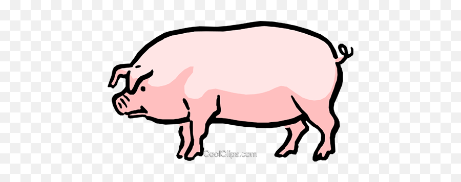 Cartoon Pig Royalty Free Vector Clip Art Illustration - Pig Drawing Side View Png,Cartoon Pig Png