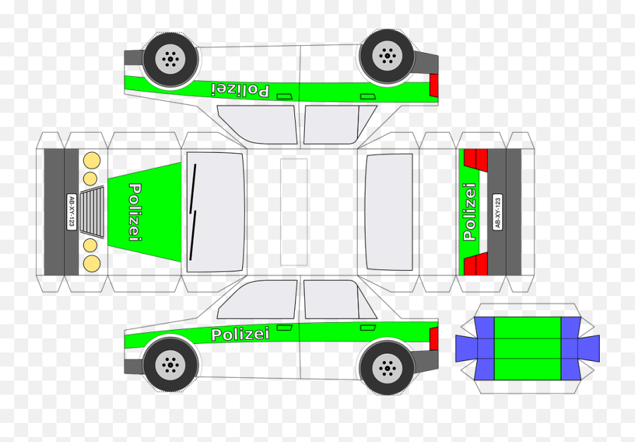 Arts - Andcrafts Sheet Police Car Free Vector Graphic On Paper Model Police Car Png,Cop Car Png