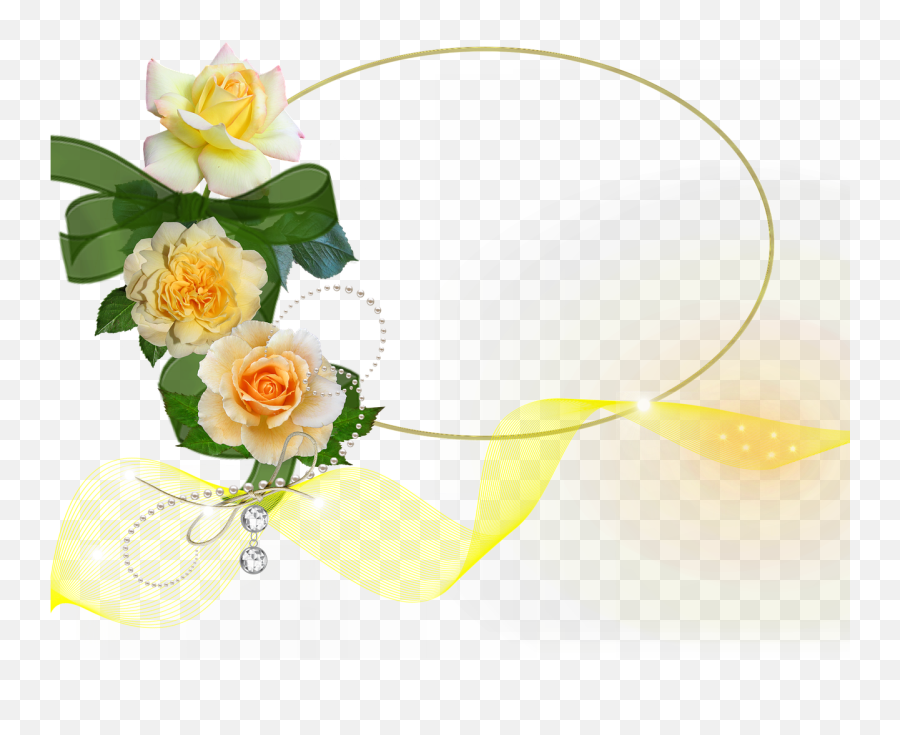 Cluster Whitish Yellow Roses Bow - Molduras De Rosas Amarelas Png,Yellow Rose Transparent