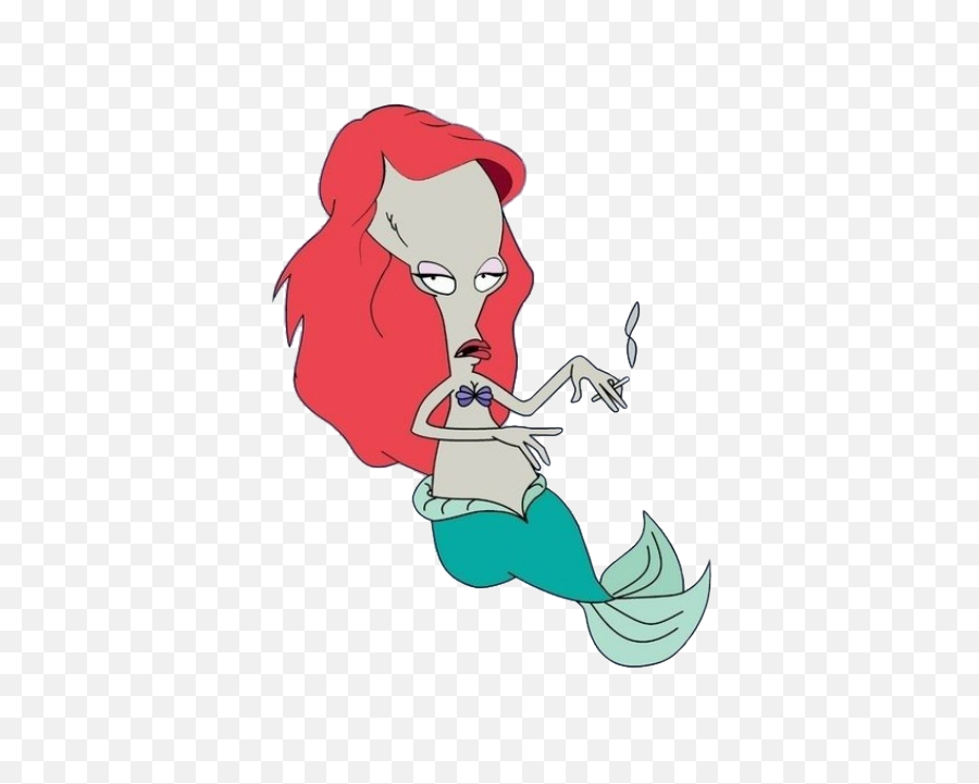 Girl Cute Tumblr Cartoon Mermaid F4f - Roger American Dad Sticker Png,Lol Transparent