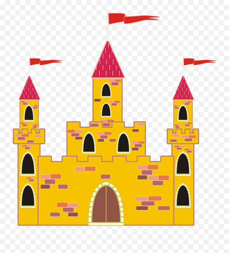 Free Clip Art Of Disney Castle Clipart - Yellow Castle Clipart Png,Disney Castle Png