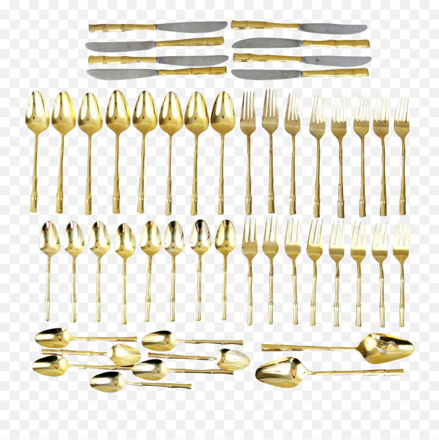 Viners Of Sheffield Gold Cane Flatware - 8 Place Settings Png,Place Setting Png