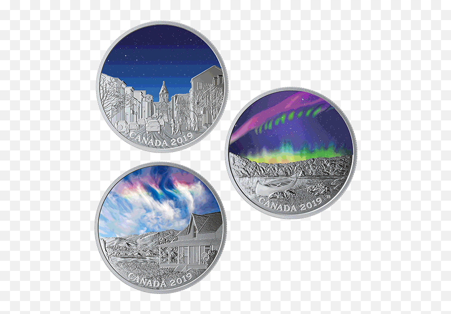 Sky Wonders - 1 Oz Pure Silver 3coin Subscription Mintage Canada Glow In The Dark Coin Png,Subscribe Gif Transparent