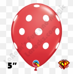 5 Inch Round Big Polka Dot Red White Dots Qualatex 100ct - Pink Balloons png