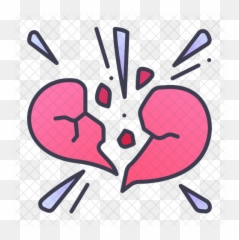 Heart Break Icon Of Colored Outline - Clip Art png